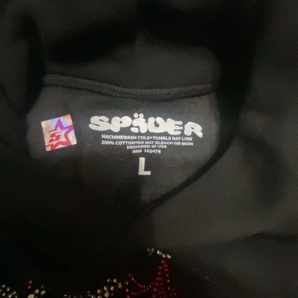 Sp5der OG Rhinestone Logo Hoodie - Picture 2 of 4